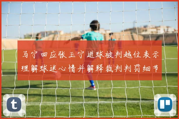 马宁回应张玉宁进球被判越位表示理解球迷心情并解释裁判判罚细节