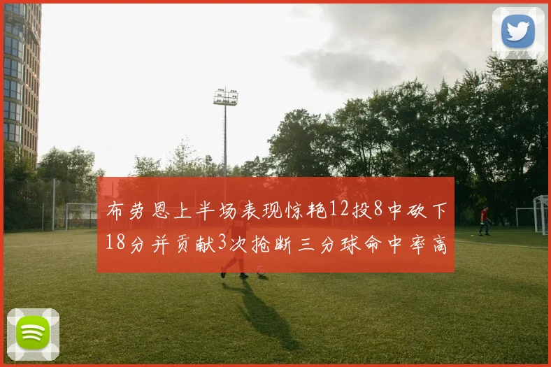 布劳恩上半场表现惊艳12投8中砍下18分并贡献3次抢断三分球命中率高达50